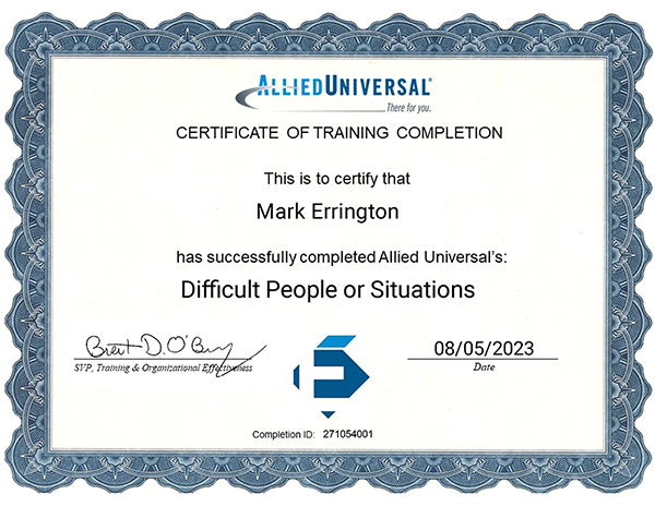 Allied Universal Difficult People or Situations